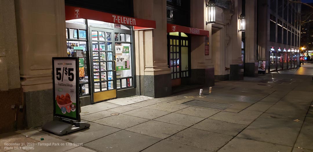The 7-11 at Farragut Park in Washington DC on 17th Street NW The 7-11 at Farragut Park in Washington DC on 17th Street NW