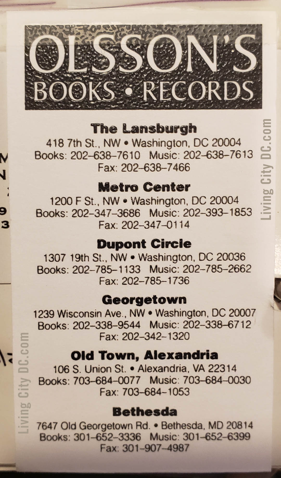 Olssons Books and Records Washington DC Olssons Books and Records Washington DC
