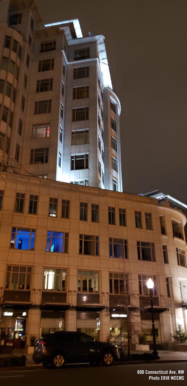800 Connecticut Ave at night