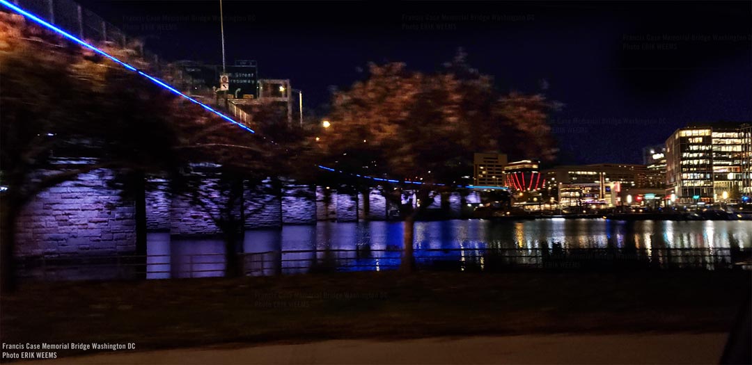 Click image to enlarge - The Francis Case Memorial Bridge at night in Washington DC The Francis Case Memorial Bridge at night in Washington DC