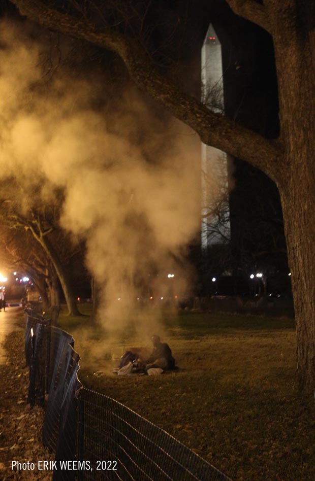 Steam heat Washington Monument
