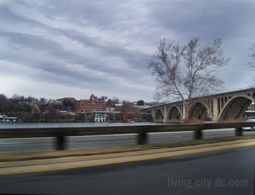 Key Bridge - winter along Potomac - Washington DC Key Bridge - winter along Potomac - Washington DC