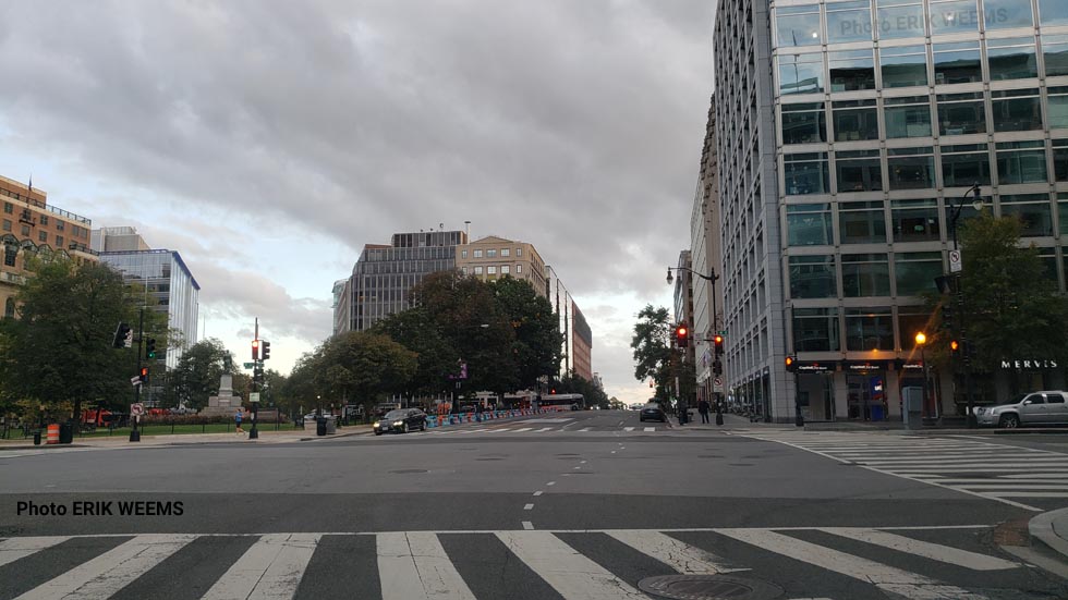 Farragut Park looking to the West toward the Potomac