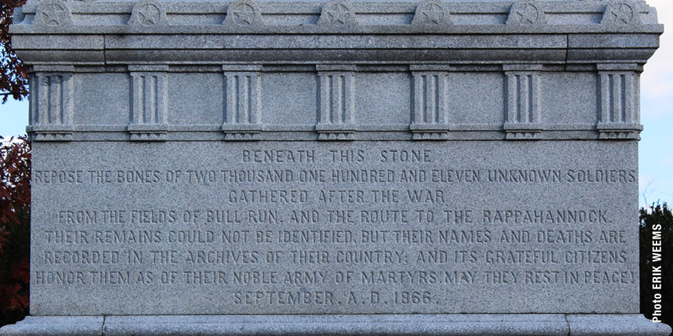 Beneath this stones the remains of civil war unknownas