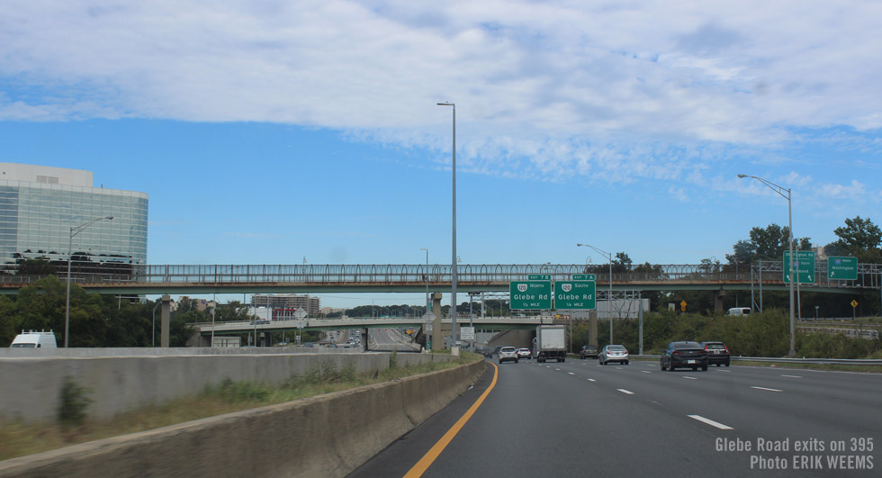 Glebe road exits off of 395 toward Washington DC