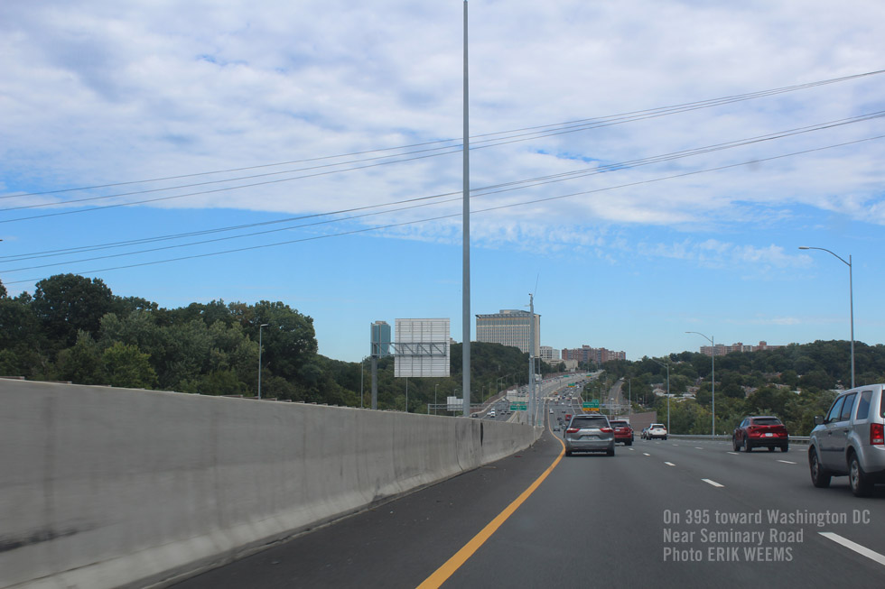 On 395 near Seminary Road toward Washington DC