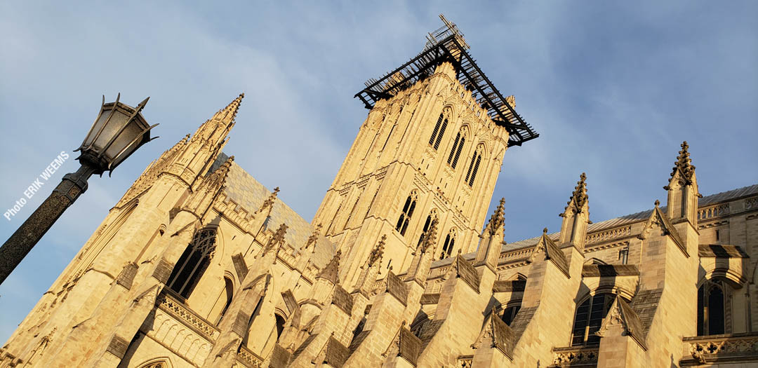 The National Cathdral under sunlight in DC