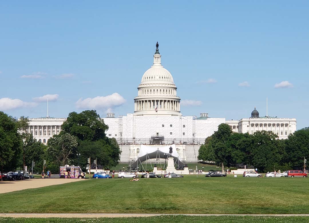 Capitol Dome repair Work with scaffolds